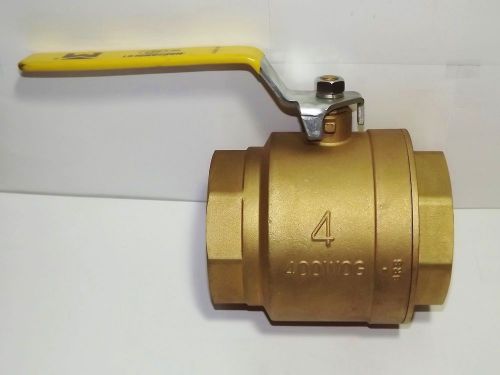 MUELLER 107-831 BRASS 4&#034; BALL VALVE 400 WOG 1/4 TURN DESIGN FULL PORT 2pcs NEW