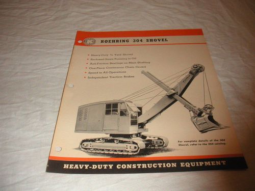 1945 KOEHRING MODEL 304 SHOVEL CRAWLER CRANE SALES BROCHURE