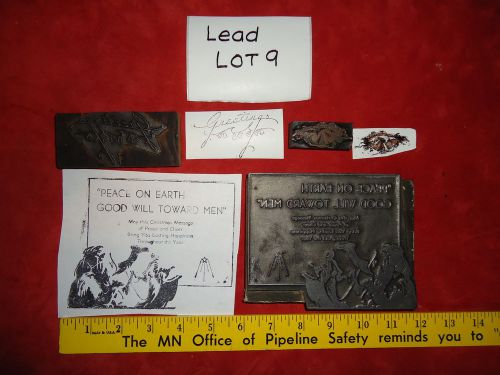 Old Vintage Letterpress Wood Metal LEAD Printers Blocks CHRISTMAS HOLIDAY #9