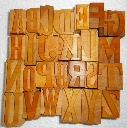 Vintage Letterpress Letter Wood Type Printers Block A To Z  Collection  B836