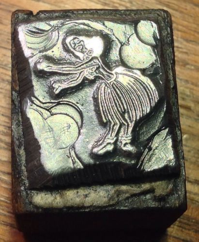 Old Vintage Letterpress Wood Metal Printers Print Printing Block - Hula Girl