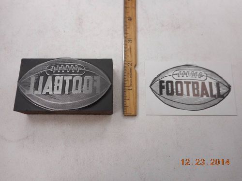 Letterpress Printing Printers Block, Football, word on Ball