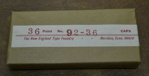 LETTERPRESS METAL TYPE, #92-36 pt. New England Type, Regent (Onyx)