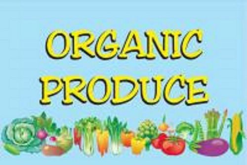 Organic Produce Vinyl Banner /grommets 2ft x 3ft made in USA rv23