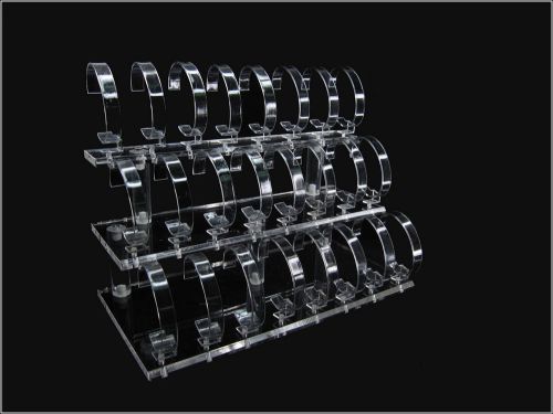 ACRYLIC JEWELRY DISPLAY STAND FOR 24 BRACELETS WATCHES