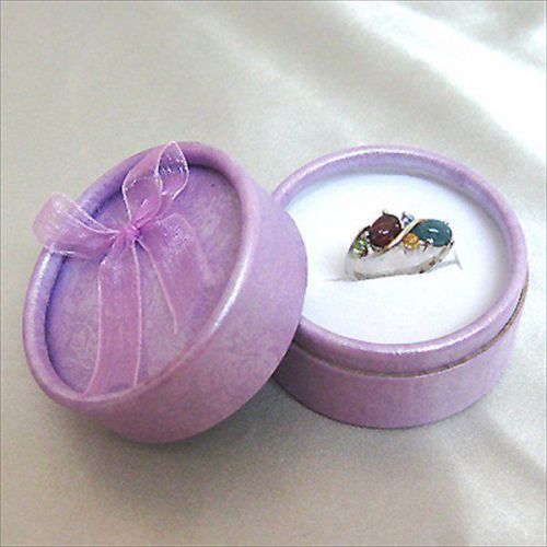 4 pcs PURPLE BOW ROUND RING PRESENT GIFT CASE BOX