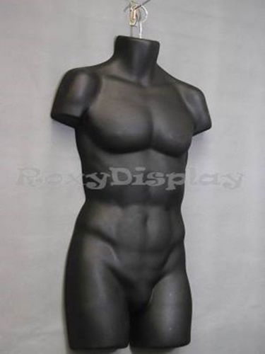 3 Pcs Male half round body Hollow Back.Display Plastic Torso Form #PS-M36BK-3pc