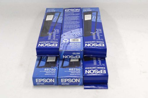 LOT 6 EPSON 8750 BLACK INK RIBBON CARTRIDGE FX LX ACTION PRINTER 58FT B343727