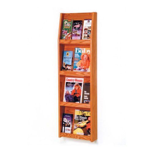 Wooden Mallet LD 49-12 Medium Oak 12 Pocket Wooden Literature Display Rack