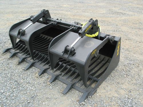 66&#034; HD ROCK BOTTOM GRAPPLE BUCKET BOBCAT SKID STEER ATTACHMENT SHIPPING 200.00