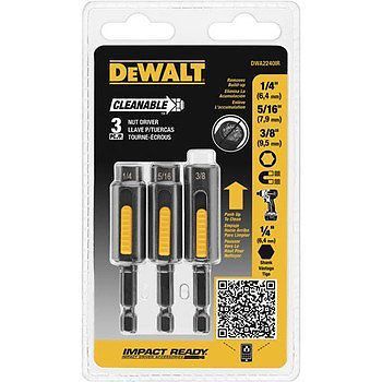 NEW DEWALT DWA2240IR 3-Piece IMPACT READY Cleanable Nutsetter