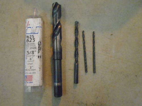 U 47625 1&#034; SHANK 5/8 DIAMETER 3&#034; DRILLING DEPTH DRILL BITS LOT 4  USED