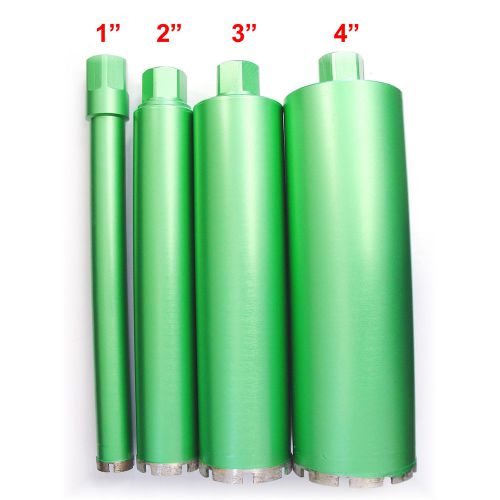 Combo 1&#034;, 2&#034;, 3&#034;, 4&#034;  Wet Diamond Core Drill Bit for Concrete - Premium