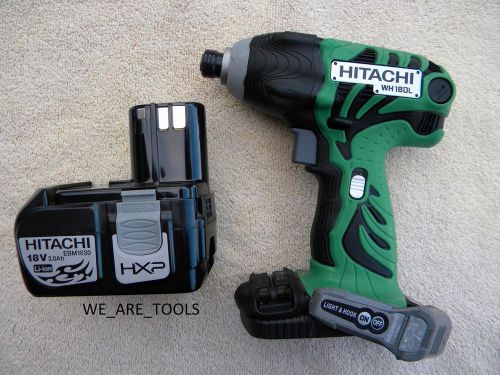 NEW HITACHI WH18DL 18V CORDLESS IMPACT DRIVER, EBM1830 BATTERY 3.0 AH 18 VOLT