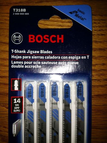 New**premium bosch t318b -5/pk 5-1/4&#034;x14tpi metal cutting t-shank jig saw blades for sale