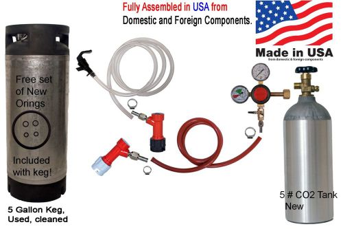 Home brew keg kit 5 gallon keg 5 pound co2 (hk110p) made in usa free shipping for sale