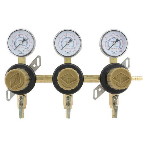 3-Way Secondary Air Regulator - Polycarbonate Bonnet - CO2 to 3 Draft Beer Kegs!