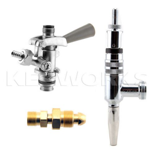 Partial Guinness Conversion Kit - Chrome - Kegerator Draft Beer Faucet &amp; Coupler