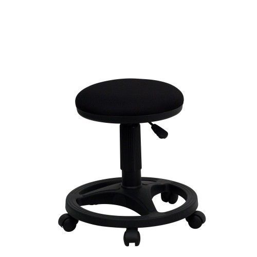 Flash furniture wl-905dg-gg black ergonomic stool with foot ring for sale