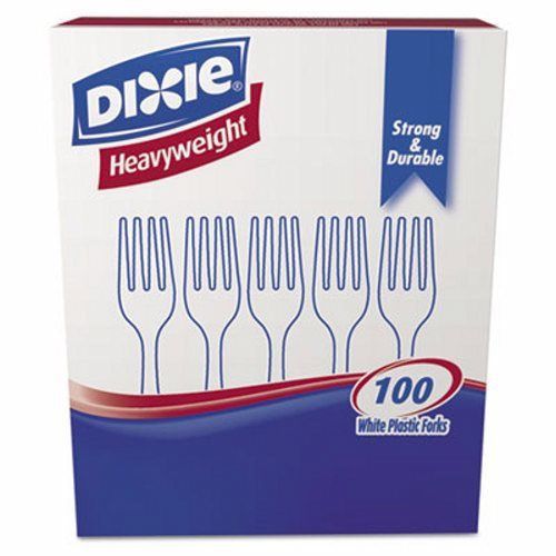 Heavyweight Polystyrene Full-Size Cutlery, 1,000 Forks (DIX FH207)