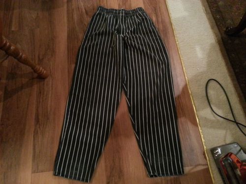 Chef cook lot pants 4 coats 3 hat chef wear s m l xl black pin stripes checkerd for sale