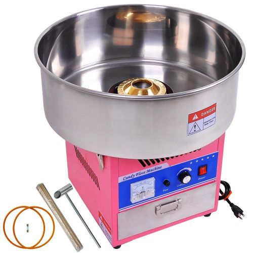 new Commercial Cotton Candy Machine Kit Pink Electric Floss Maker Vendor 1050W