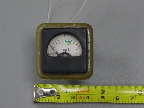 #3 200 uA USSR small DC Analog Round Panel Meter 0.2 mA Harsh Environment