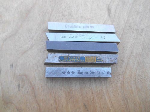 Lathe tool bits , 3/8&#034; x 3/8&#034; x 3&#034; ,vasco,rex,stellite,eclipse ,  lot of 5 for sale