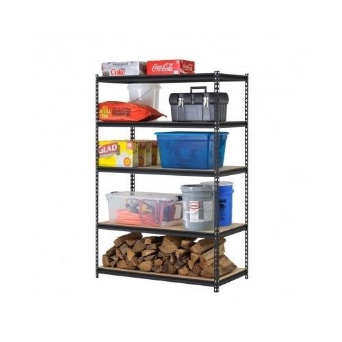 Steel Storage Rack Black Shelf 5 Shelves Adjustable Home Garage 4000lb Shelving