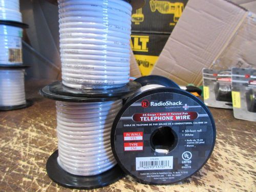 RadioShack (3 pack) wht 50 Ft each Telephone Wire 24-Gauge-Solid 2 Twisted Pair