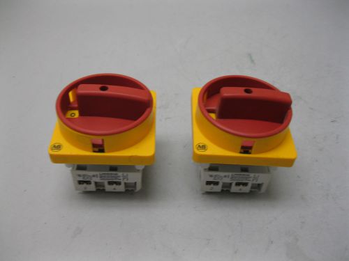 Lot (2) Allen-Bradley 194L-E20-1752 Ser A Disconnect Switch 20 Amp F18 (1729)