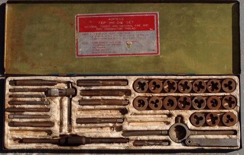 VINTAGE 35 Pc. TAP AND DIE SET W/ Case Metal Work Ebay Motors Automotive Lot