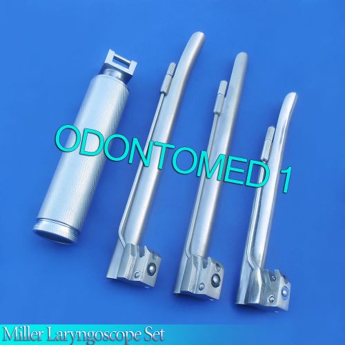 LARYNGOSCOPE MEDIUM HANDLE C + 3 MILLER BLADE #2 + 3 + 4 ENT ANESTHESIA SET