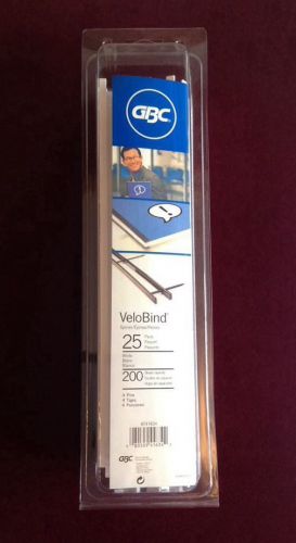 GBC VeloBind 4 Pin Binding Strips 25 Pack White 9741634