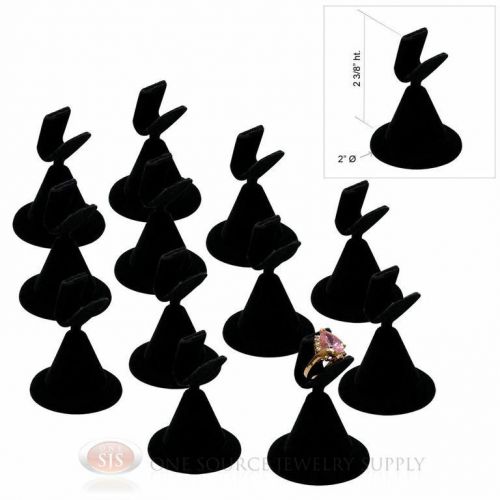 12 piece ring display 2 3/8&#034; black velvet single jewelry showcase presentation for sale