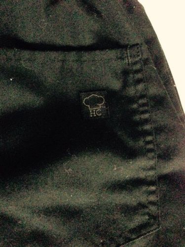 &#034;Happy Chef&#034; 2 Chef Scrub Pants - Black / Womens Small