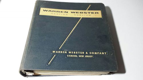 Warren Webster Heating Cooling Binder Catalog Bulletins Technical Data 1940&#039;s