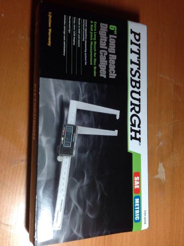 NEW PITTSBURGH 6&#034; Long Reach DIGITAL CALIPER- METRIC &amp; SAE  FRACTIONAL 68304