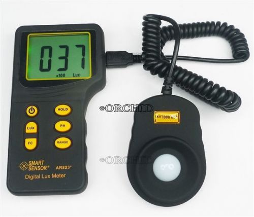 Digital light lux meter gauge 0-100000lux tester camera ar823 new photo vgim for sale