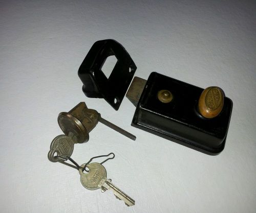 VINTAGE DAMM DEADBOLT SET With 2 KEYS Brass Bronze and iron