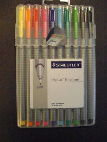 Staedtler triplus fineliner pens ~ 10 colors for sale