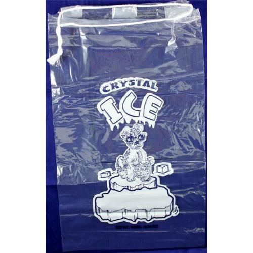Plastic Ice Bags 10 Lb. With Draw String Closure - Pack of 100 New
