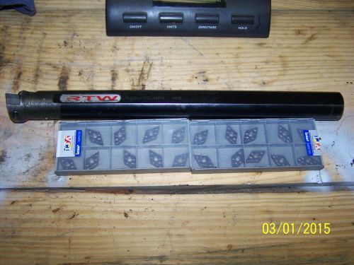 USED RTW 1-1/4&#034; SHANK A20U-MDUNR 4  BORING BAR WITH ISCAR INSERTS