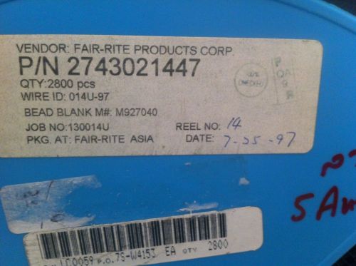 2743021447 - Fair-Rite - 2800 PCS Reel,Ferrite 95Ohm 100MHz 5A 1.2mOhm