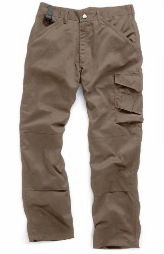 SCRUFFS WORKER TROUSER BROWN CARGO COMBAT WORK PANTS 32&#034; LEG KNEEPAD POCKETS