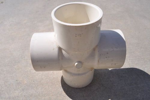 Lot of 5 Lasco 2 1/2&#039;&#039; PVC Pipe 4-Way PVC 1 SCH 40 USA MADE D2466