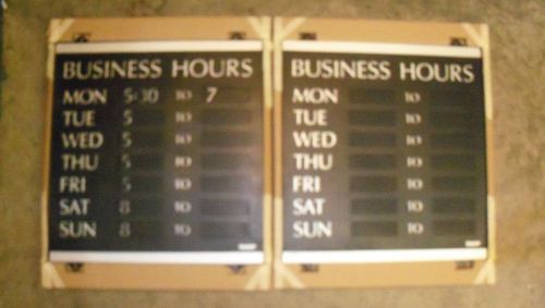 2 Headline Sign Century Series Business Hours Sign,Heavy-Duty Plastic,13 x 14,