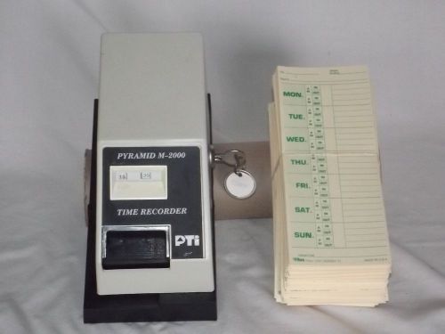 Pyramid Technolgies M-2000 Time Payroll clock Recorder Used