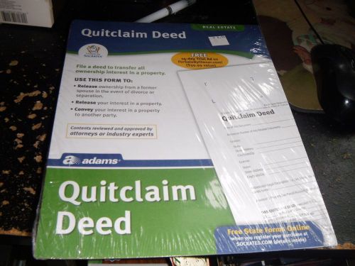 ADAMS :QUITCLAIM DEED -NEW NOT OPENED