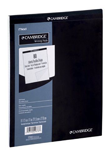 Mead Cambridge Writing Pad - 80 Sheet Durable Stiff - Quad Ruled - 8 1/2 X 11